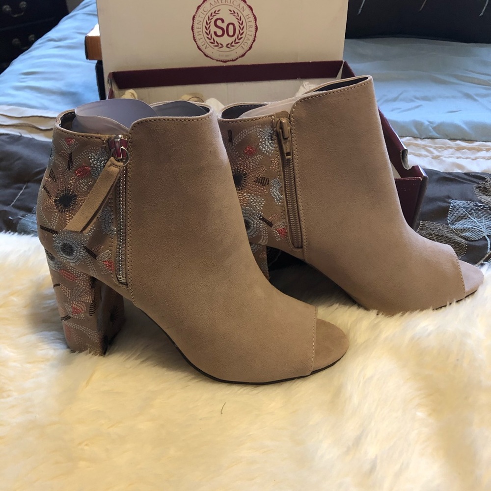 Peep toe booties